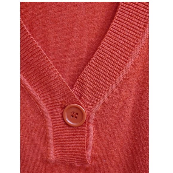 KNITTED BRIGHT RED SHORT SLEVE SHIRT - Picture 4 of 9